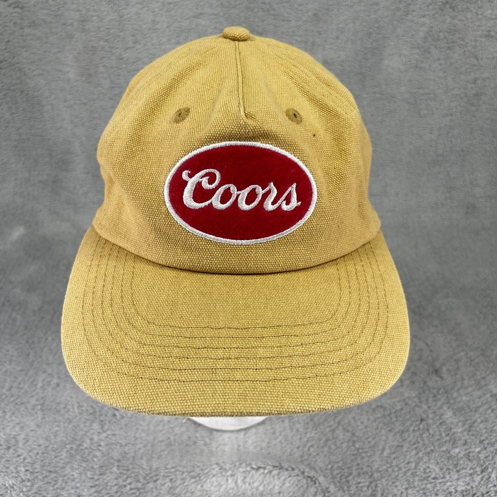Coors Beer Logo Snapback Canvas Cap Colorado Limited Hat Adult OSFM Tan